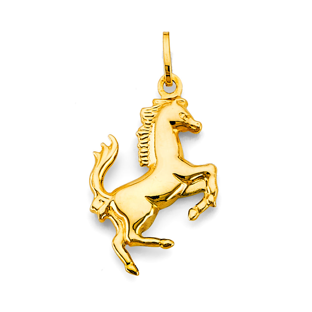 14K Yellow Gold Horse Pendant