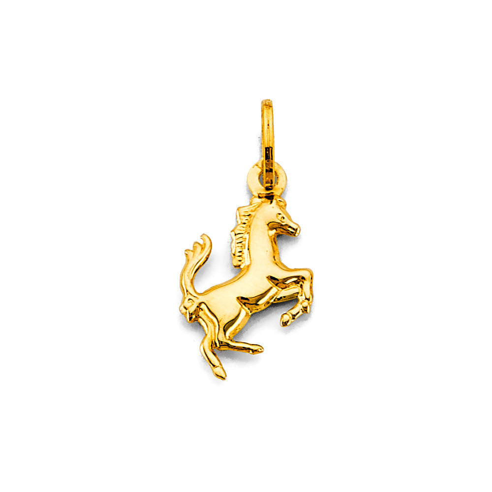 14K Yellow Gold Small Horse Pendant