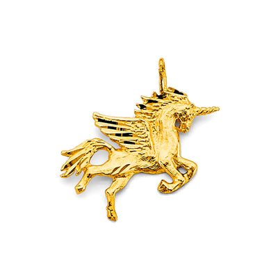 14K Yellow Gold Unicorn Pendant