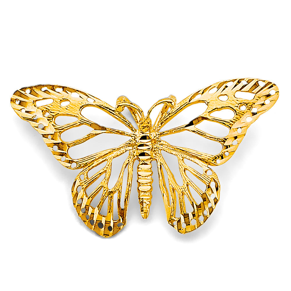 14K Yellow Gold Medium Butterfly Pendant