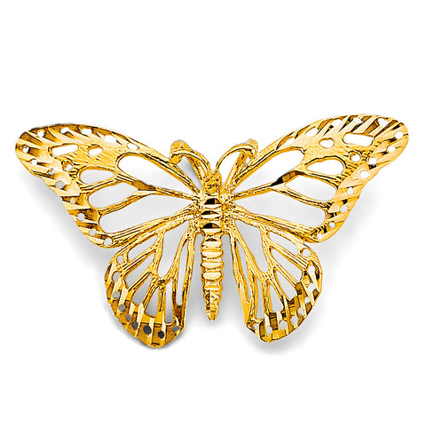 14K Yellow Gold Medium Butterfly Pendant