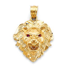 Load image into Gallery viewer, 14K Yellow Gold 20mm CZ Lion Face Pendant