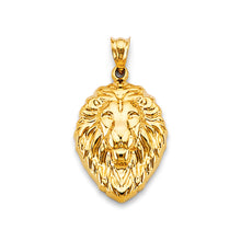 Load image into Gallery viewer, 14K Yellow Gold Lion Face Pendant