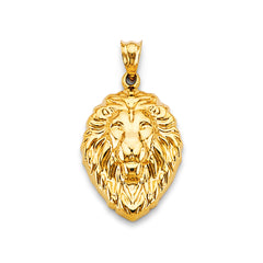 14K Yellow Gold Lion Face Pendant