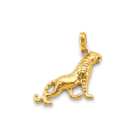 14K Yellow Gold Tiger Pendant