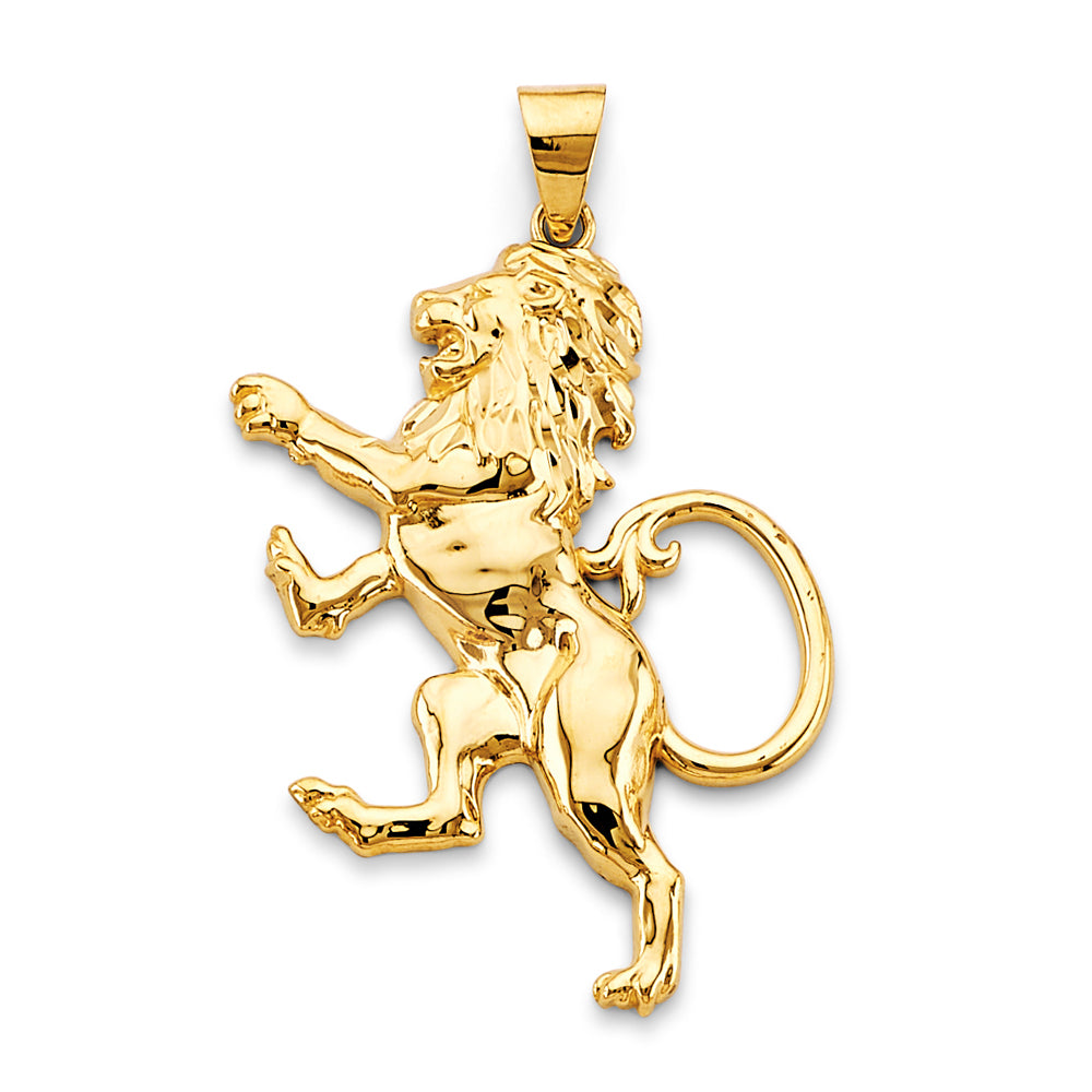 14K Yellow Gold Lion Pendant