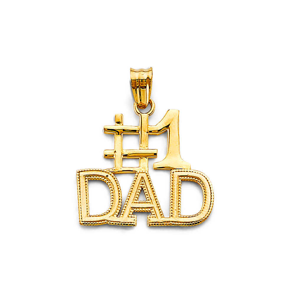 14K Yellow Gold #1 Dad Pendant