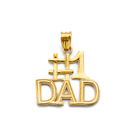 14K Yellow Gold #1 Dad Pendant