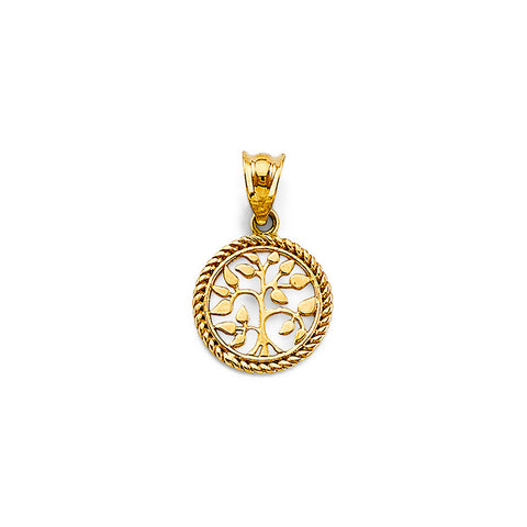 14K Yellow Gold Small Tree Of Life Pendant