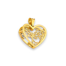 Load image into Gallery viewer, 14K Yellow Gold Heart Tree Of Life Pendant