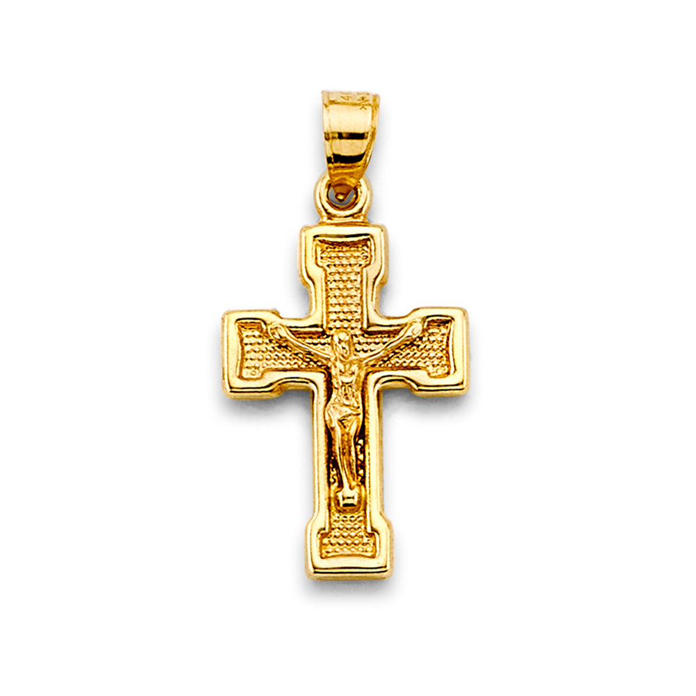 14K Yellow Gold Crucifix Cross Pendant