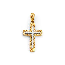 Load image into Gallery viewer, 14K Two Tone Gold 12mm Cross Pendant