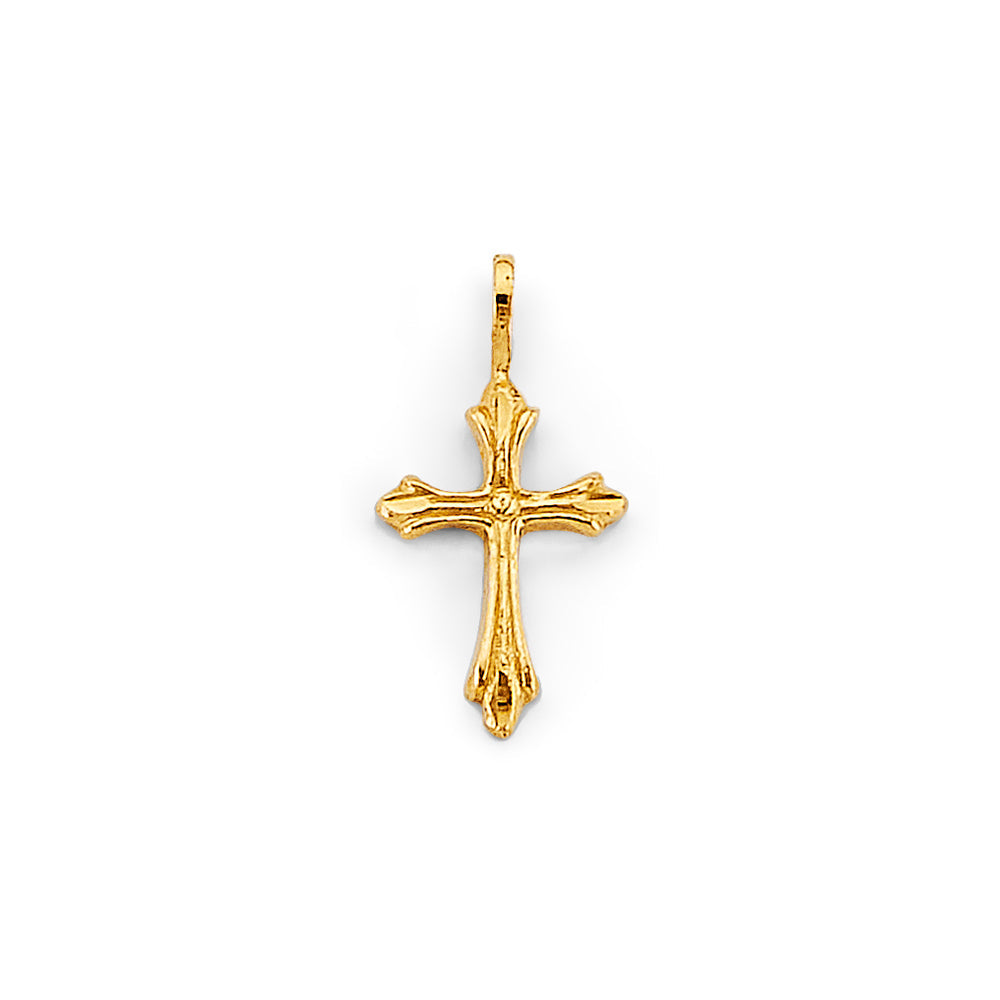 14K Yellow Gold Cross 10mm Pendant