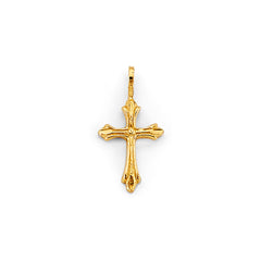 14K Yellow Gold Cross 10mm Pendant