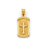 14K Yellow Gold Frame Cross Pendant