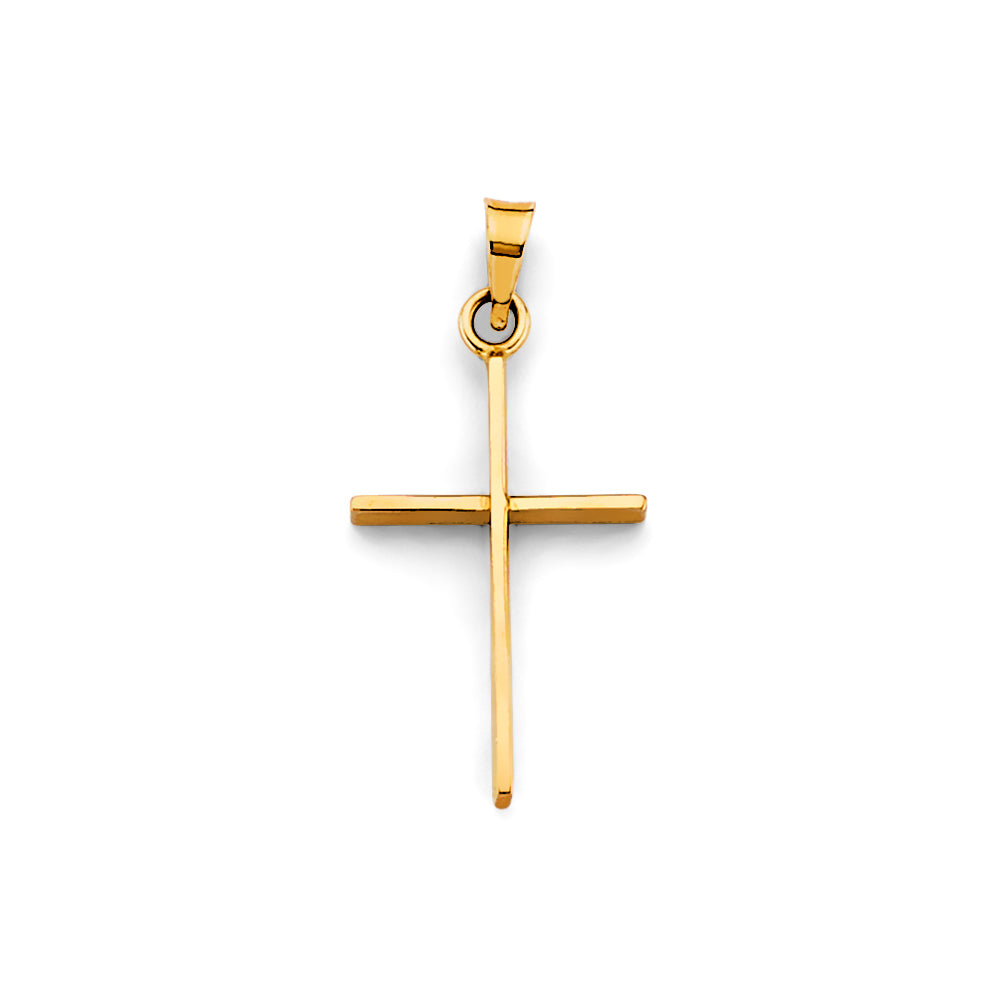 14K Yellow Gold 12mm Cross Pendant