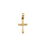 14K Yellow Gold 8mm Small Cross Pendant