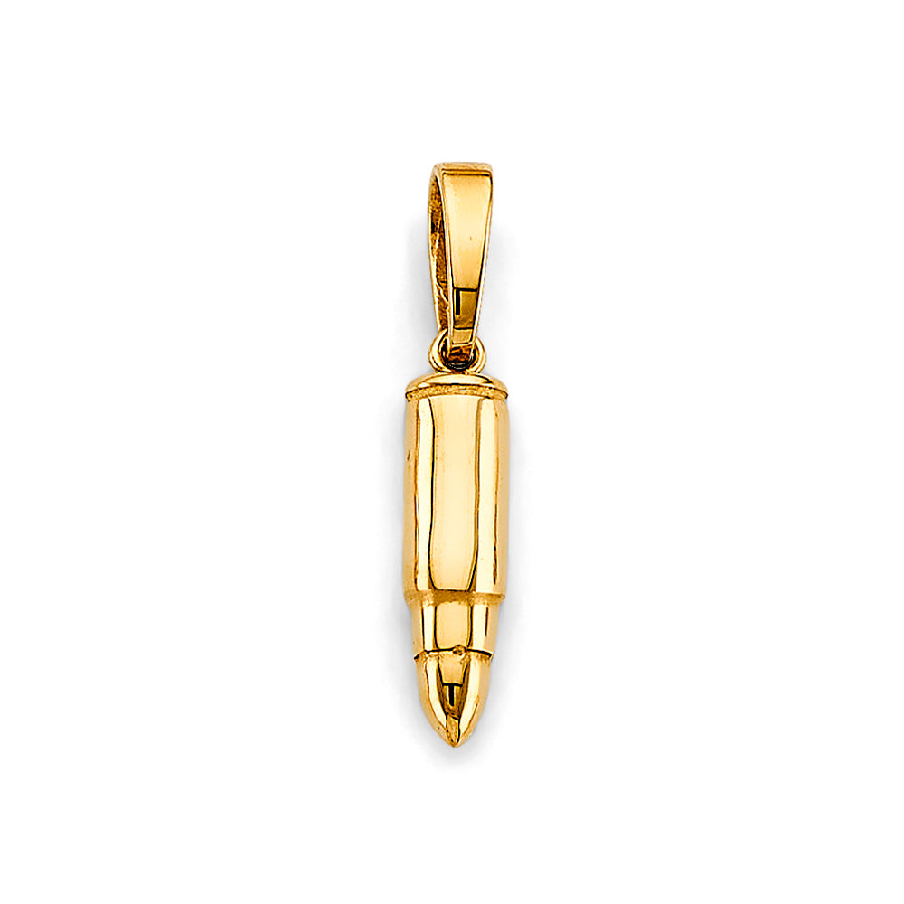 14K Yellow Gold Bullet Pendant