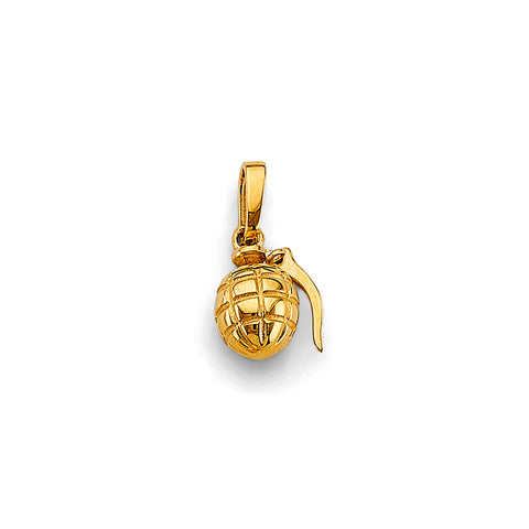 14K Yellow Gold Small Grenade Pendant