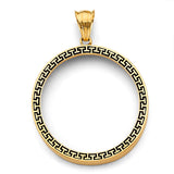 14K Yellow Gold Greek Coin Frame