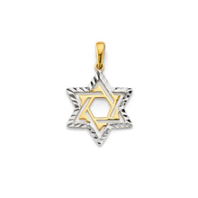 Load image into Gallery viewer, 14K Two Tone Gold Star Of David Pendant