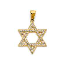 Load image into Gallery viewer, 14K Yellow Gold CZ Star Of David Pendant