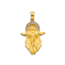 Load image into Gallery viewer, 14K Two Tone Gold Jesus Open Arms Pendant