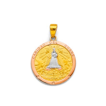 Load image into Gallery viewer, 14K Tri Color Gold Caridad Del Cobre Medal Pendant