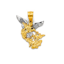 Load image into Gallery viewer, 14K Two Tone Gold Saint Michael Pendant