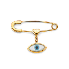 Load image into Gallery viewer, 14K Yellow Gold Evil Eye Hang On Pin Pendant