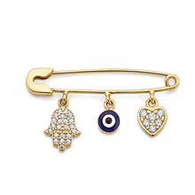 Load image into Gallery viewer, 14K Yellow Gold CZ Hang On Pin Pendant