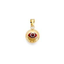 Load image into Gallery viewer, 14K Yellow Gold Round Evil Eye Pendant