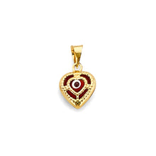 Load image into Gallery viewer, 14K Yellow Gold 10mm Heart Evil Eye Pendant