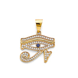 14K Two Tone Gold CZ Eye Of Horus Pendant