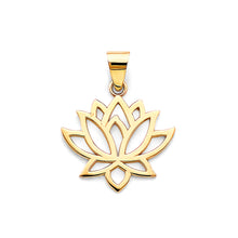 Load image into Gallery viewer, 14K Yellow Gold 20mm Lotus Flower Pendant