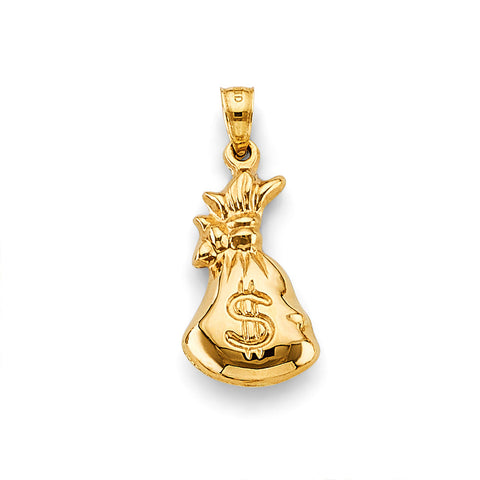 14K Yellow Gold Money Bag Charm