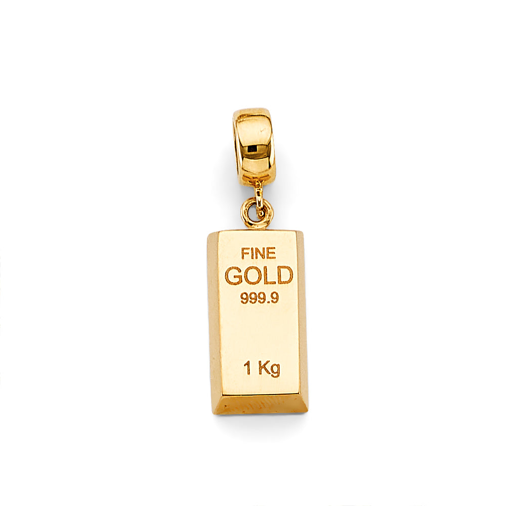 14K Yellow Gold Gold Bar Charm