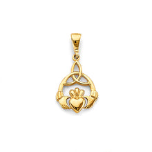 Load image into Gallery viewer, 14K Yellow Gold Claddagh Pendant