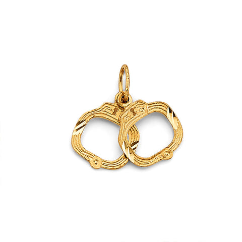 14K Yellow Gold Hand Cuffs Pendant