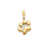 14K Yellow Gold Dog Paw Pendant