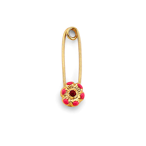 14K Yellow Gold Enamel Fancy Pin