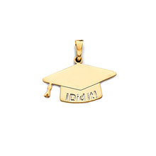 Load image into Gallery viewer, 14K Yellow Gold Graduation Hat Pendant