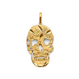 14K Yellow Gold Skull Pendant