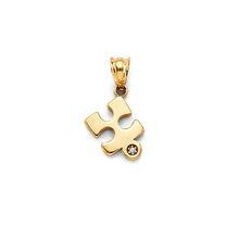 Load image into Gallery viewer, 14K Yellow Gold CZ Puzzle Pendant