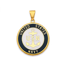 Load image into Gallery viewer, 14K Yellow Gold US Navy Double Sided Pendant