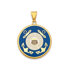 Load image into Gallery viewer, 14K Yellow Gold US Coast Guard Double Sided Pendant