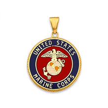 Load image into Gallery viewer, 14K Yellow Gold US Marine Double Sided Pendant