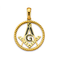 Load image into Gallery viewer, 14K Yellow Gold Masonic Symbol Pendant