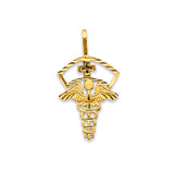 14K Yellow Gold Medical Service Symbol Pendant