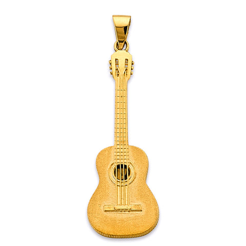 14K Yellow Gold Guitar Pendant